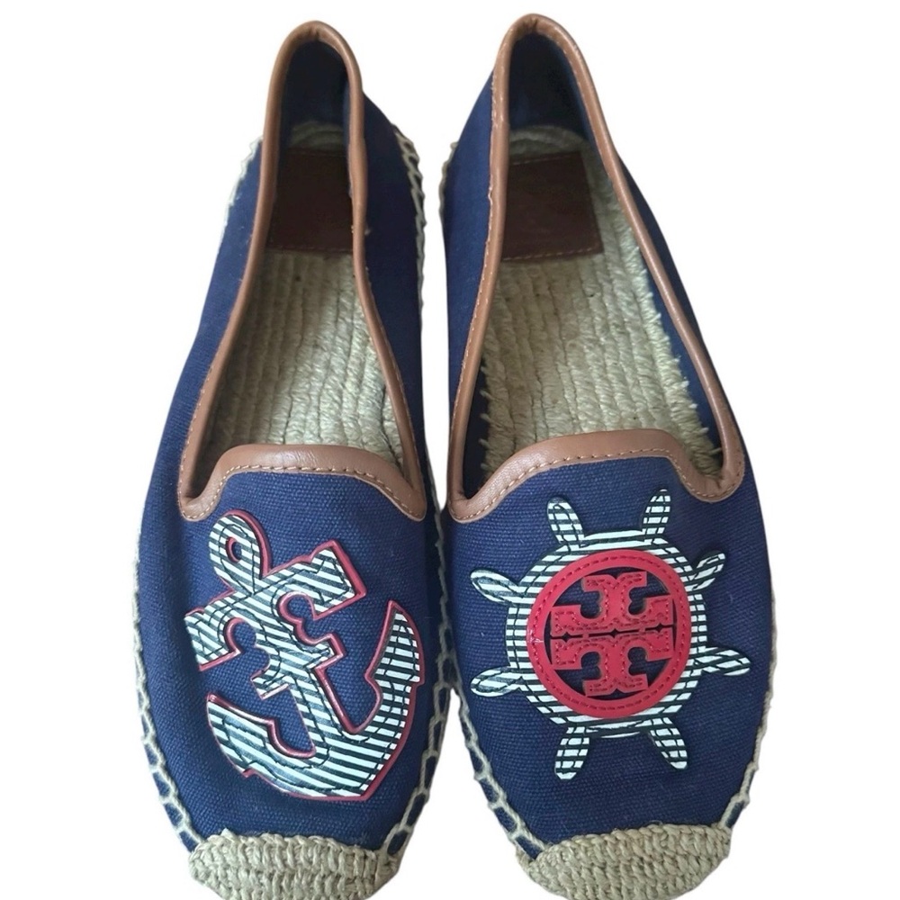 Tory Burch Navy Anchor Espadrilles size 6.5